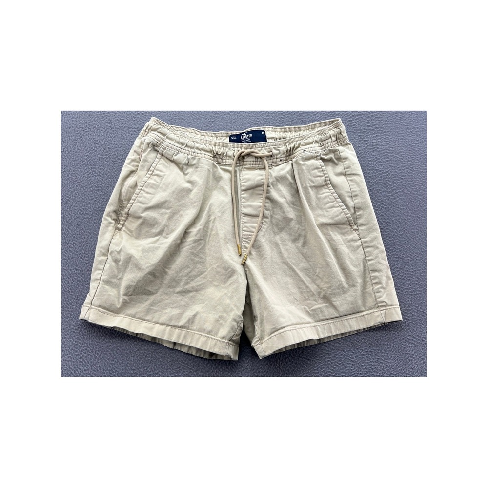 Hollister Shorts Mens M Epic Flex Jogger Khaki Chinos Tan Elastic Waist